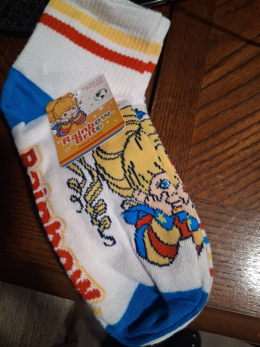 Retro Rainbow Brite Twink Ankle socks 2 pair Brand New Nostalgia Colorful Cute